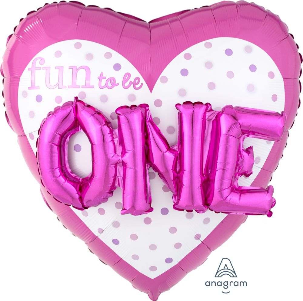 Anagram Fun to Be O-N-E Girl Foil Balloon, 36"