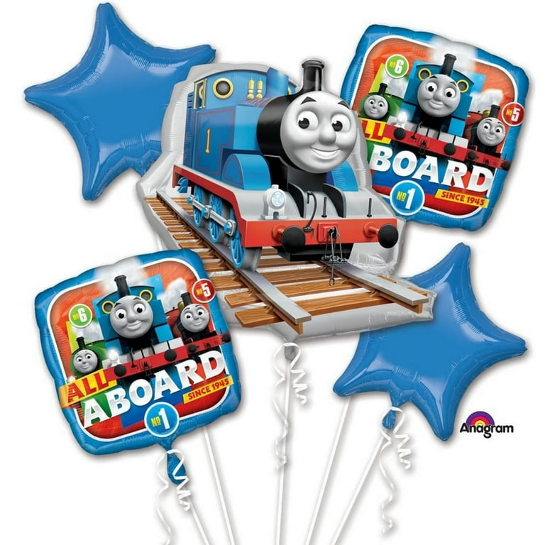 Thomas & Friends Blue Train Balloon Bouquet with Star Balloons