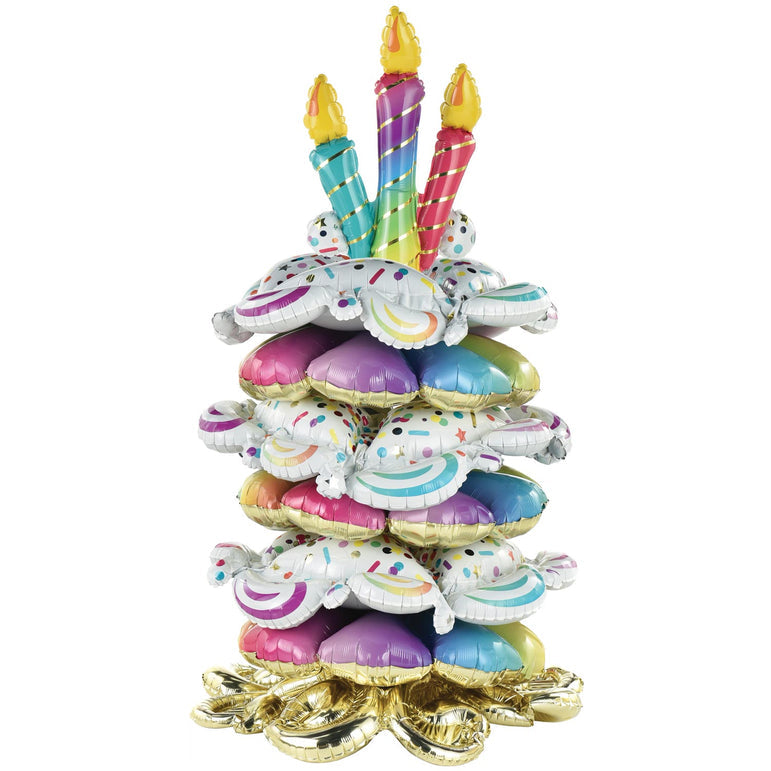 Stackerz™ Birthday Cake Foil Balloon, 46in