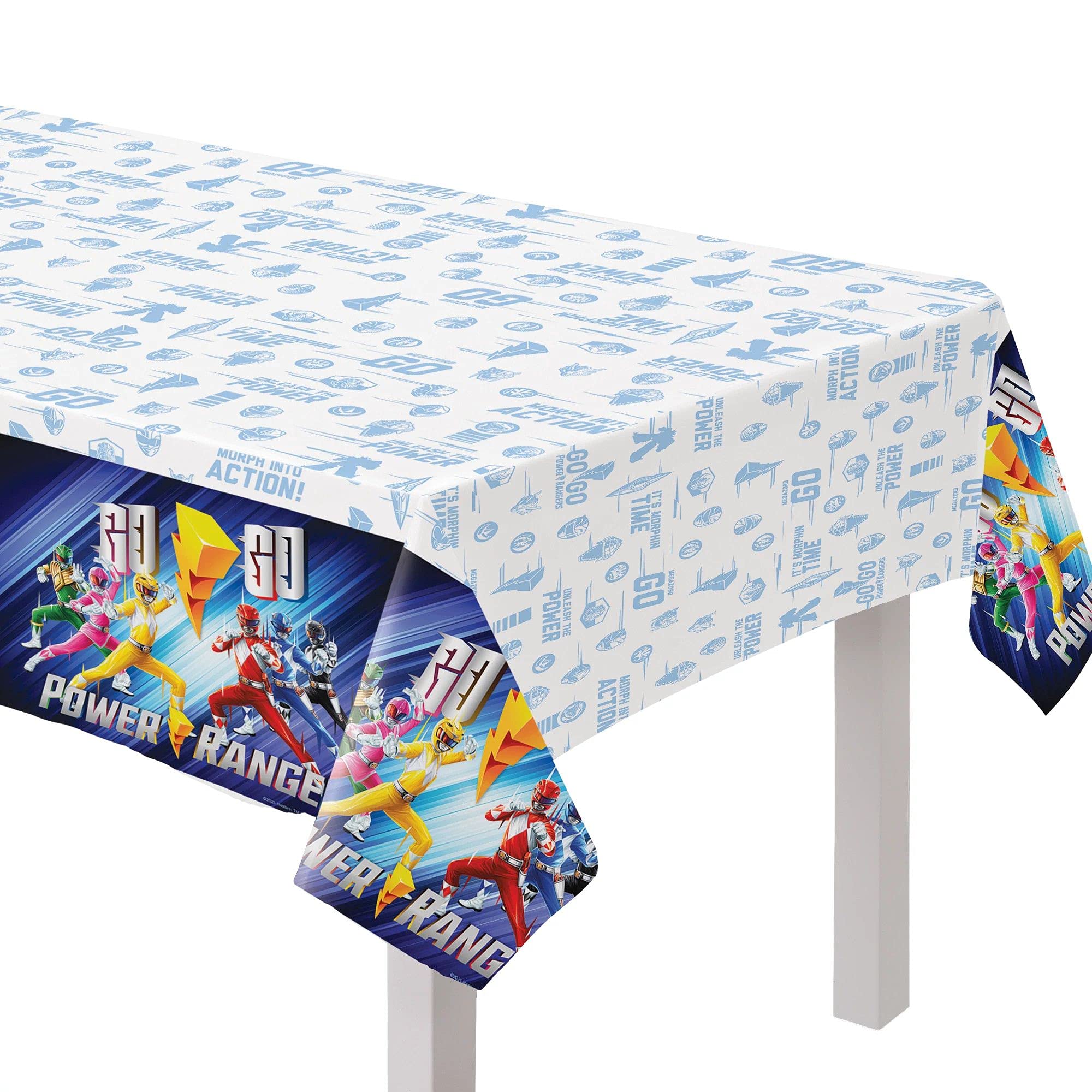 Amscan Power Rangers Themed Plastic Table Cover - 54' x 96' - 2 Pc