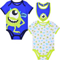 Disney Blue & Lime Monsters, Inc. 3-Piece Bodysuit Set