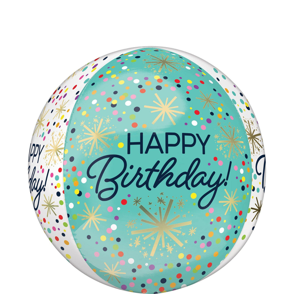Amscan Birthday Foil Balloon, Circle, 16", Orbz Confetti Sprinkle