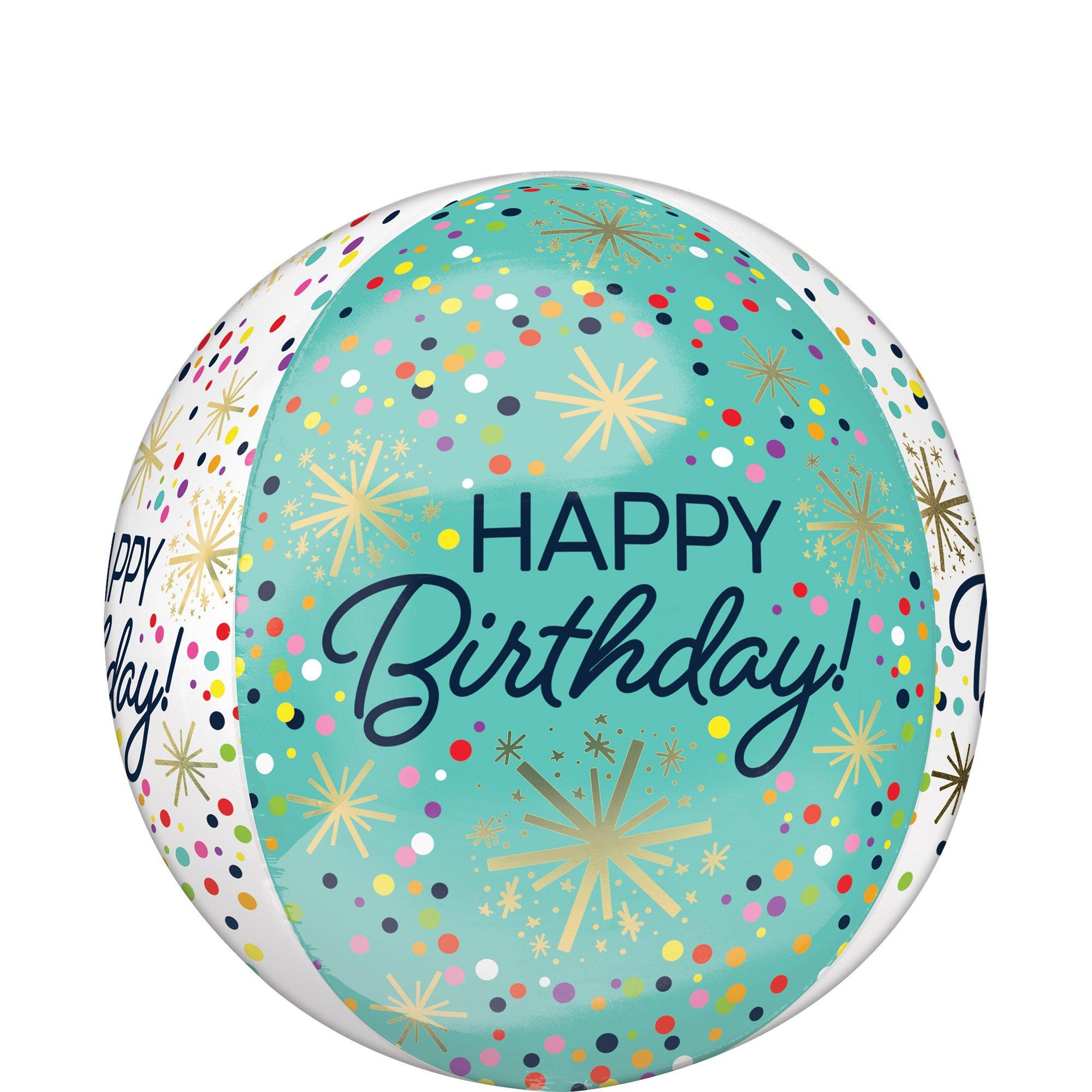 Amscan Birthday Foil Balloon, Circle, 16", Orbz Confetti Sprinkle