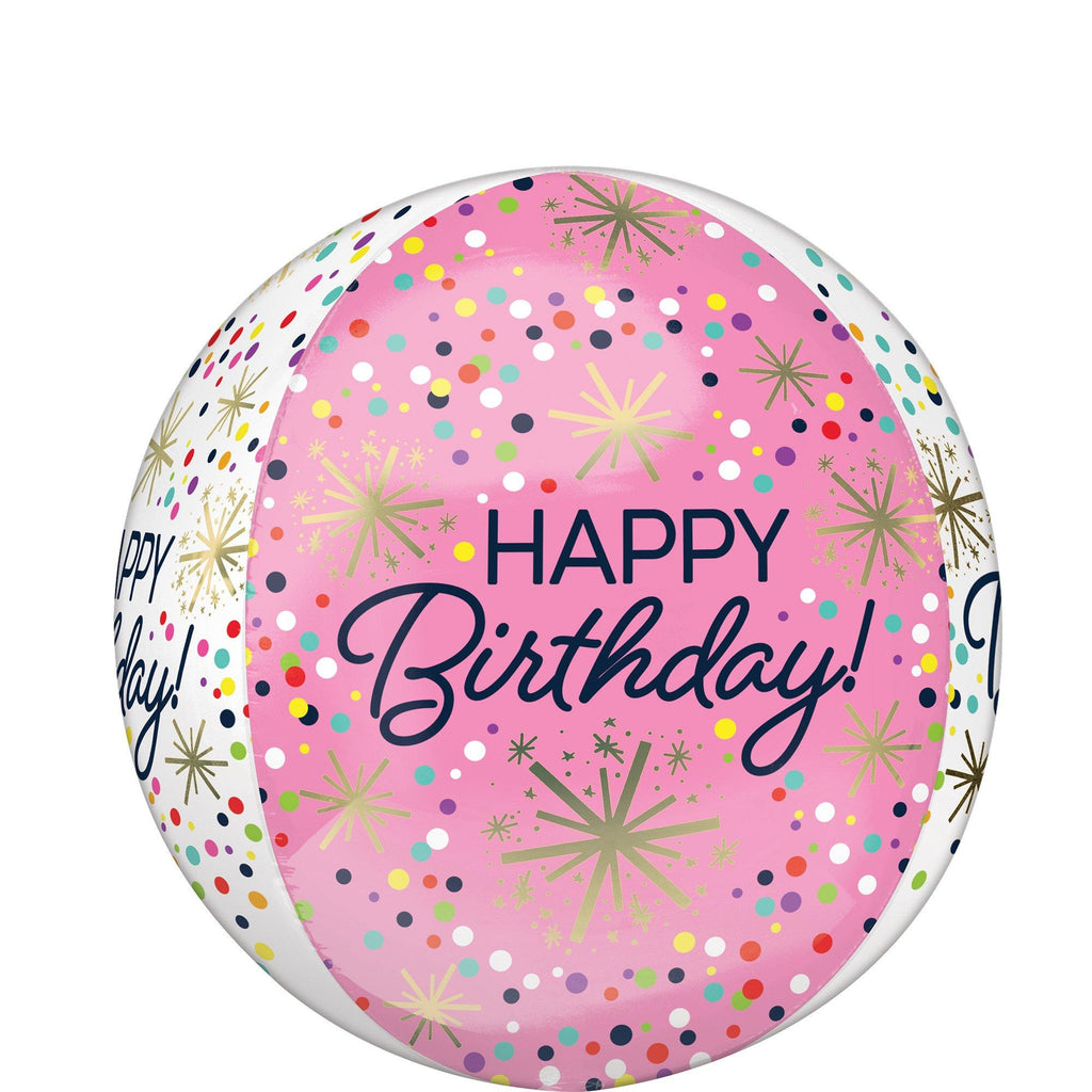 Amscan Birthday Foil Balloon, Circle, 16", Orbz Confetti Sprinkle