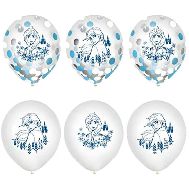 Disney Frozen II Latex Confetti Balloons | Girls Birthday Party Decorations~6ct.