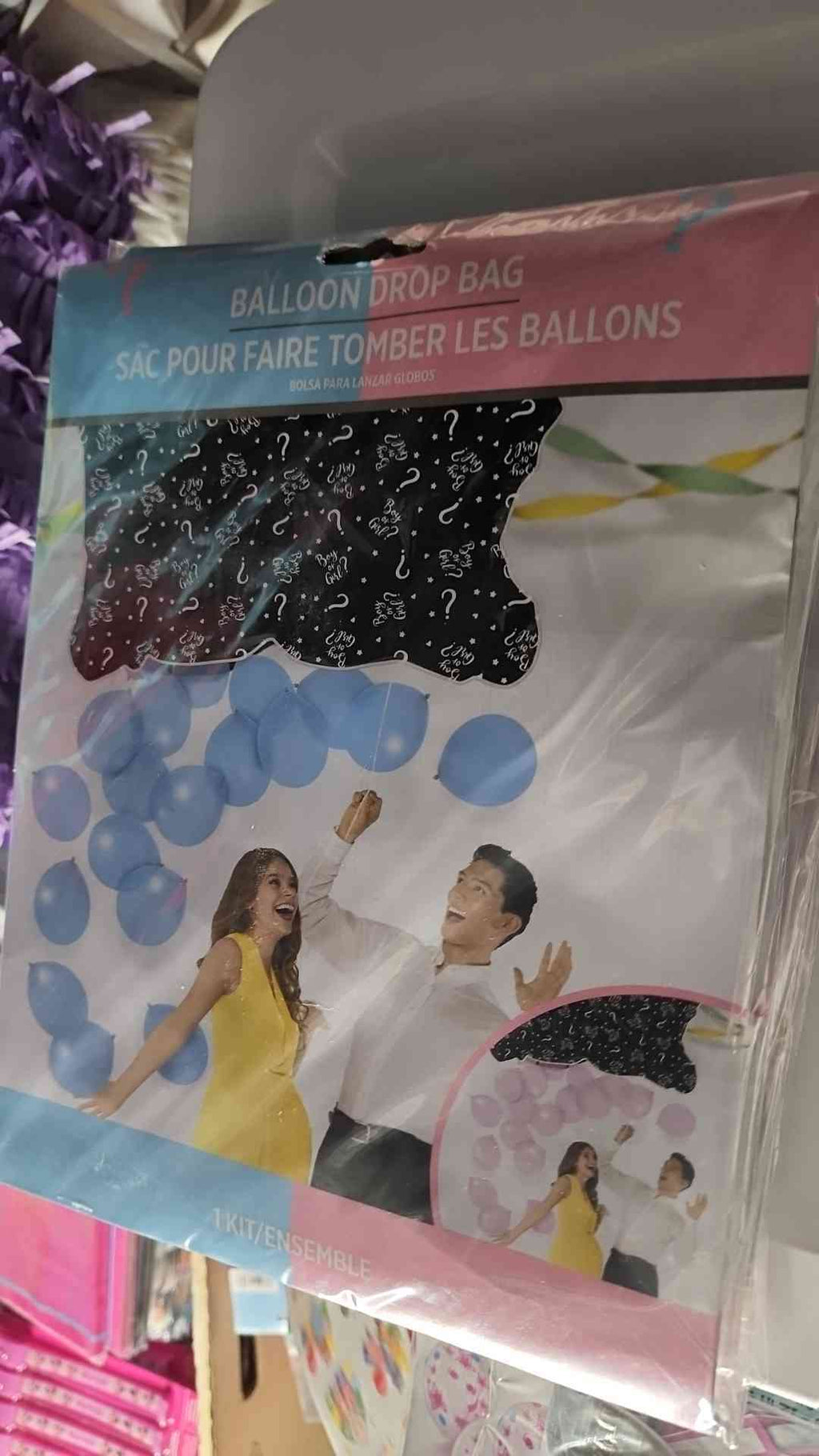 "Girl or Boy?" Balloon Drop Bag for Gender Reveal Parties