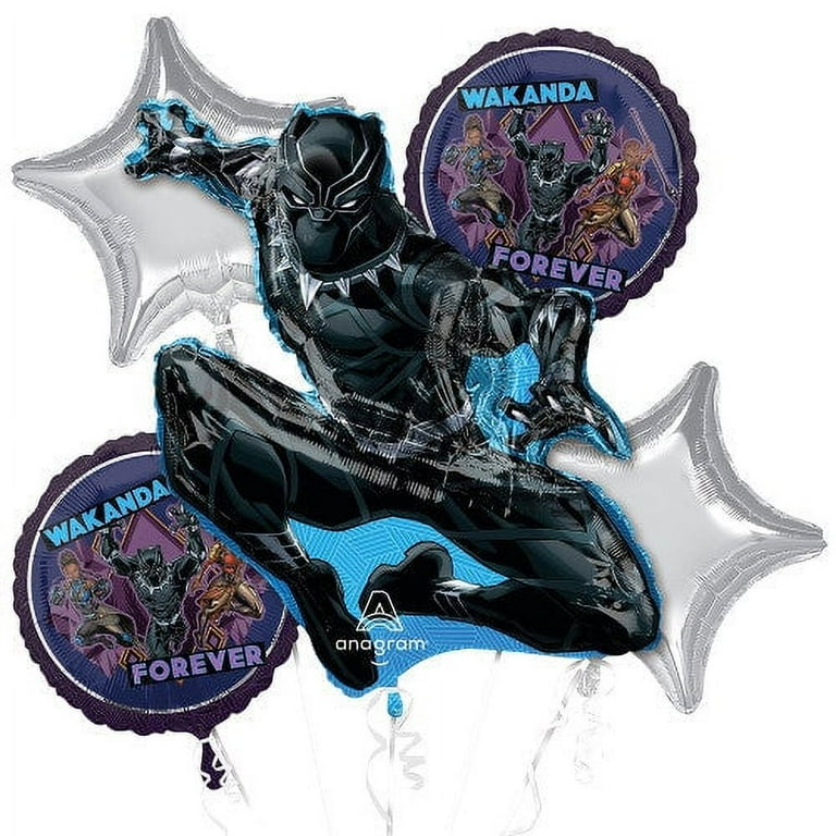 Marvel Black Panther 'Wakanda Forever' Black & Silver Party Balloon Bouquet