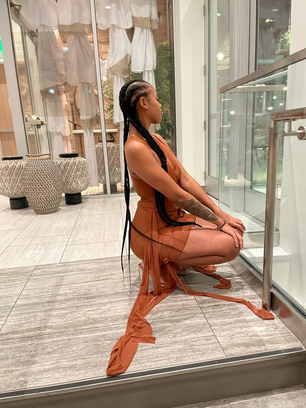 Rasheen See through Wrap Dress