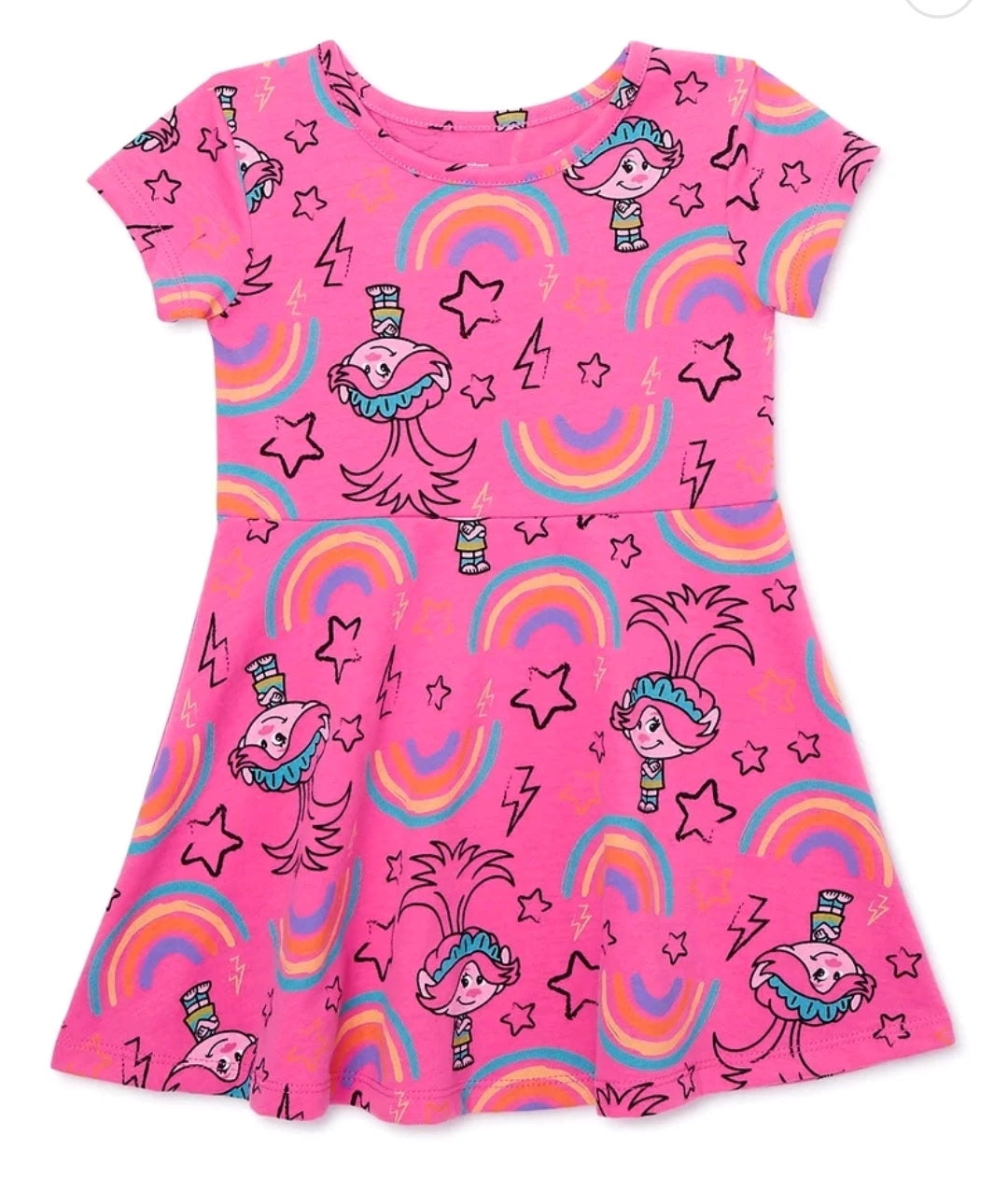 Troll toddler print skater dress