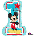 Mickey Mouse 1st Birthday Blue Number 1 Foil Balloon