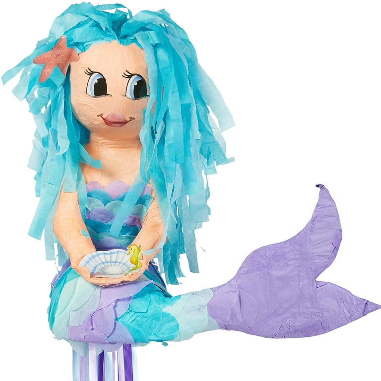 Mermaid Paper Piñata - Blue and Purple