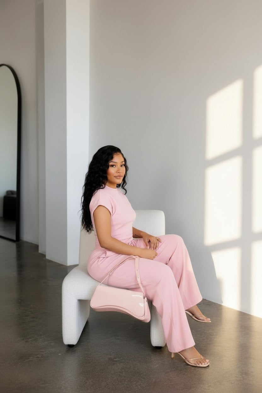 Sunshine Two-piece Lounge Set-Pink