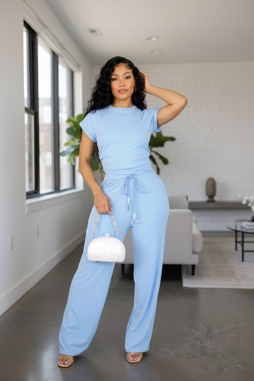 Sunshine Two-piece Lounge Set-Blue