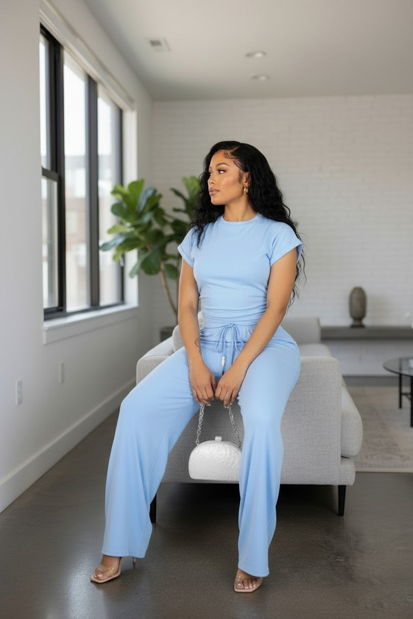 Sunshine Two-piece Lounge Set-Blue