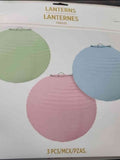 Pastel Paper Lantern 3pc