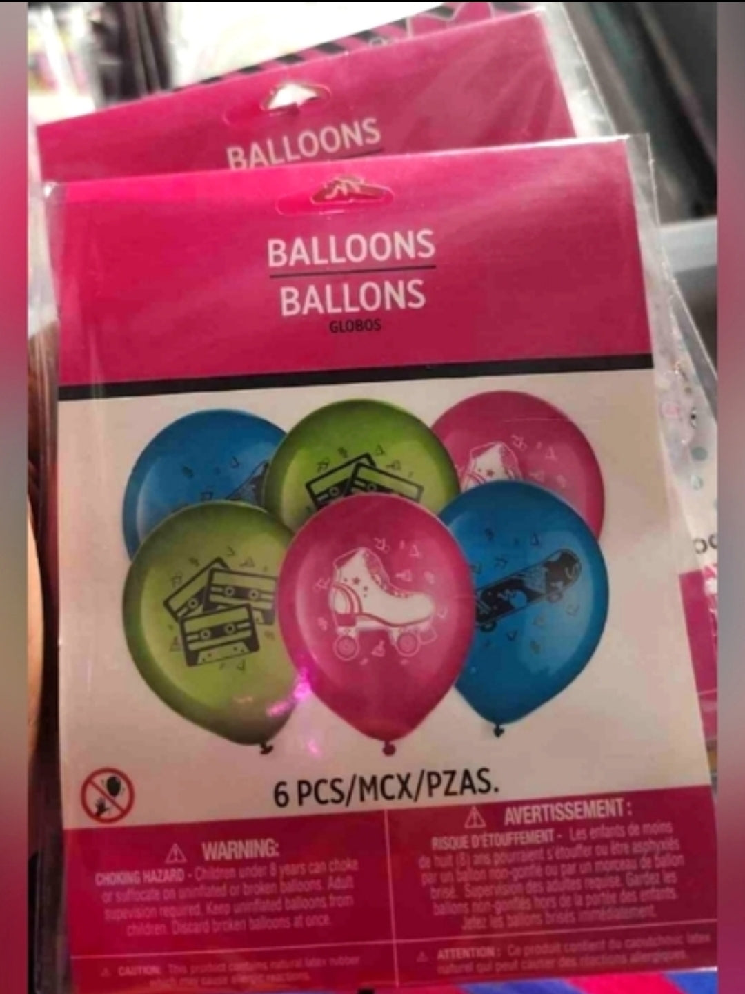 Skate Party Colorful Party Balloons Set - 6 Pack