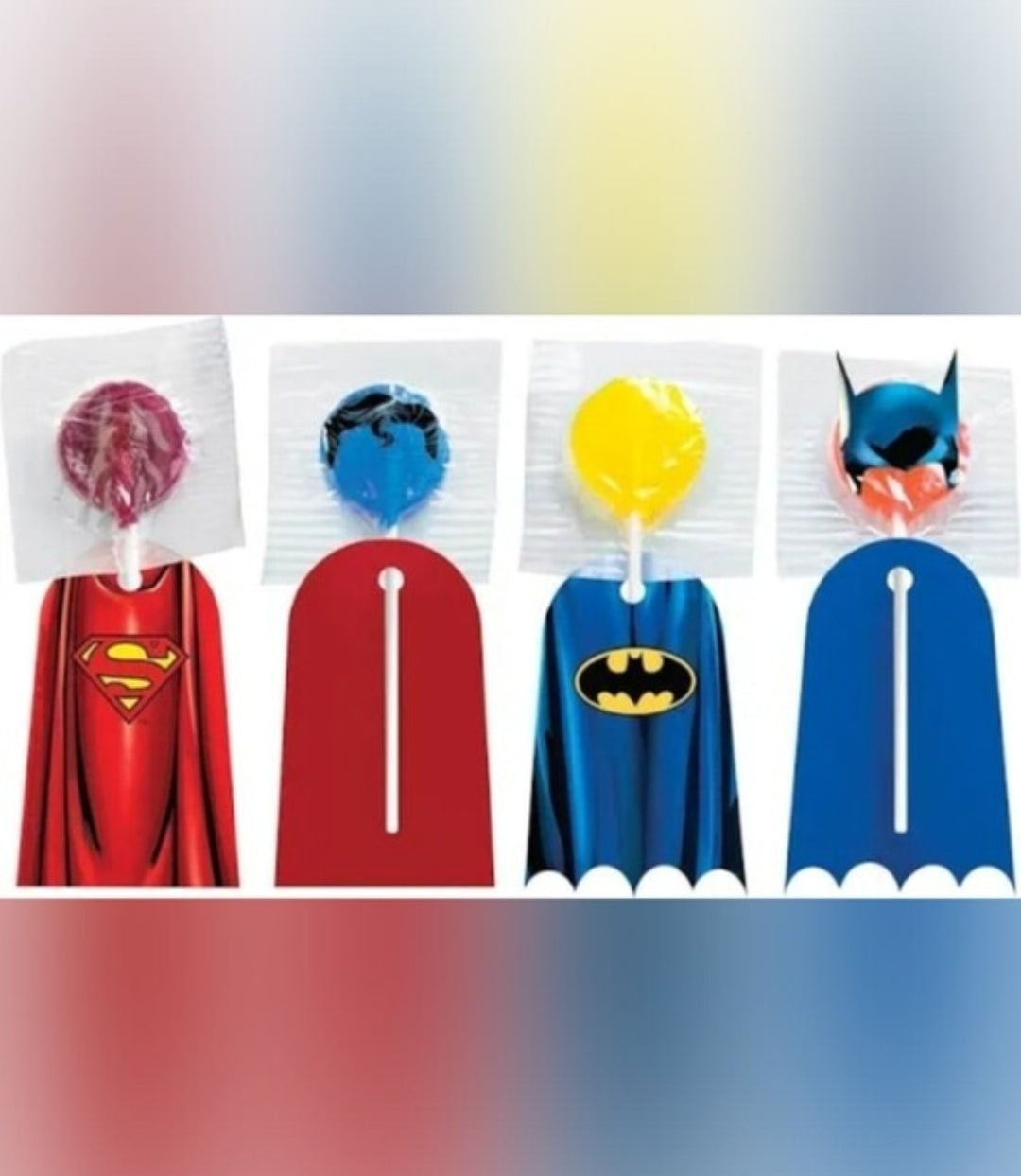 DC Superhero Party Capes Lollipop Holders