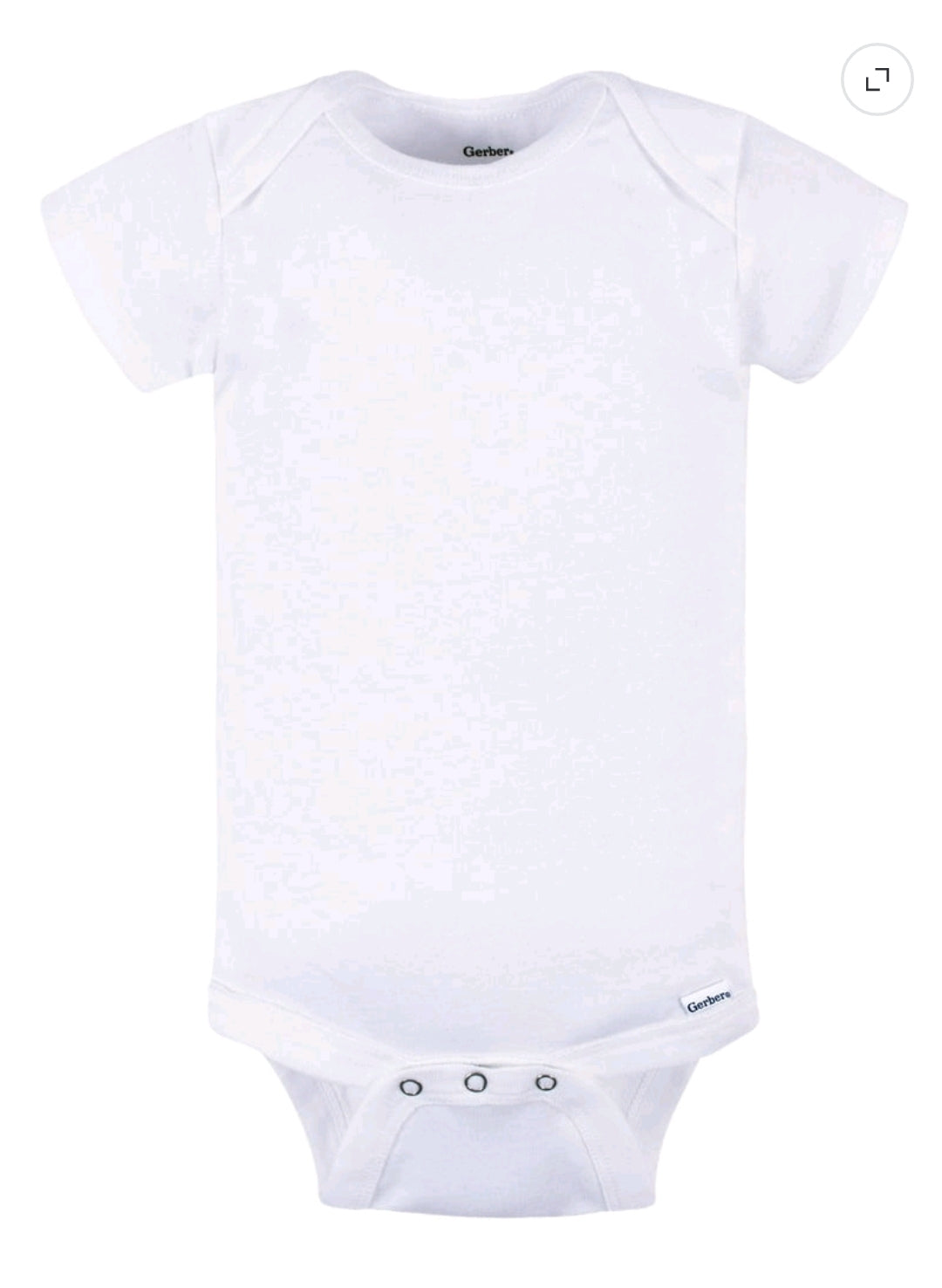 Gerber Baby Boy or Girl Unisex White Short Sleeve Cotton Bodysuit, 3-Pack
