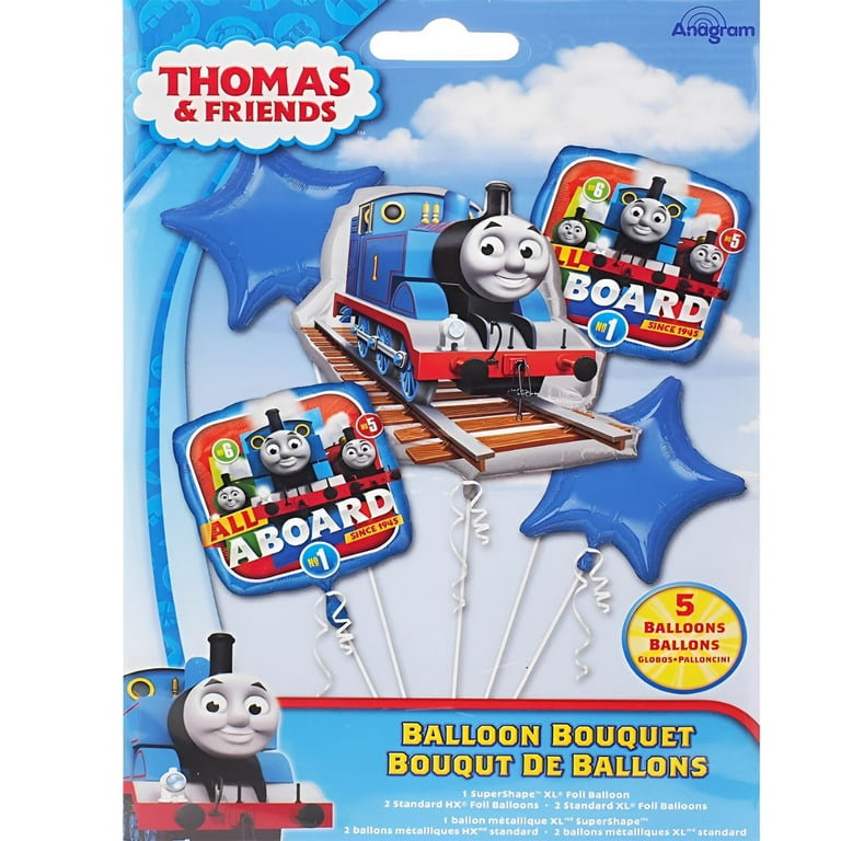 Thomas & Friends Blue Train Balloon Bouquet with Star Balloons