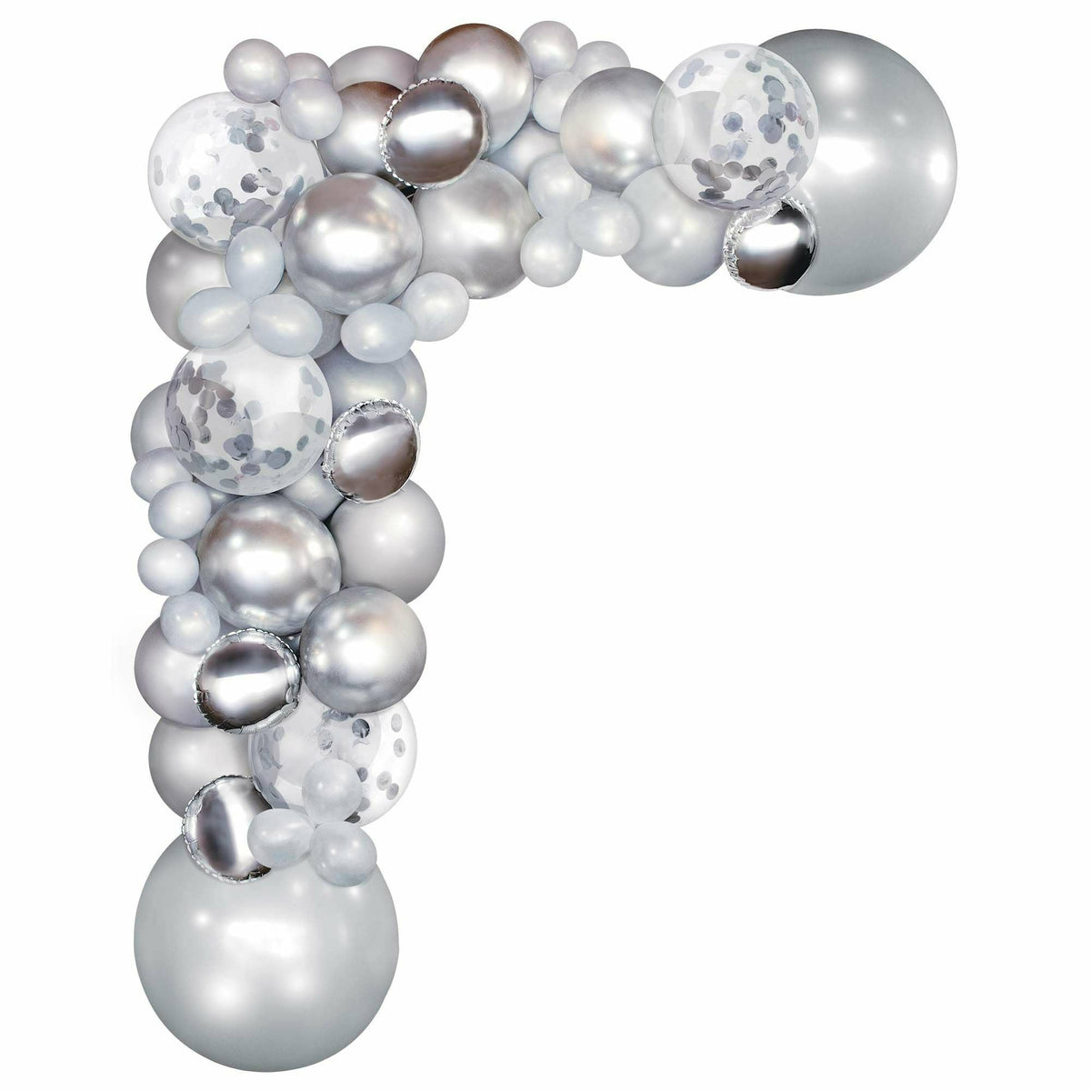 Silver and Pearl Balloon Garland Arch