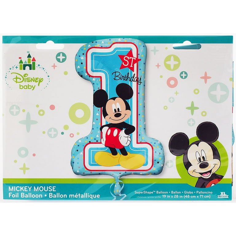Mickey Mouse 1st Birthday Blue Number 1 Foil Balloon
