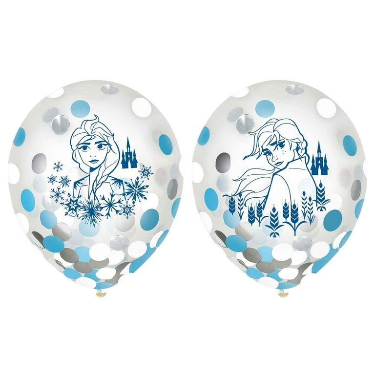 Disney Frozen II Latex Confetti Balloons | Girls Birthday Party Decorations~6ct.