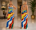 Kandi Maxi Dress-Orange Multi