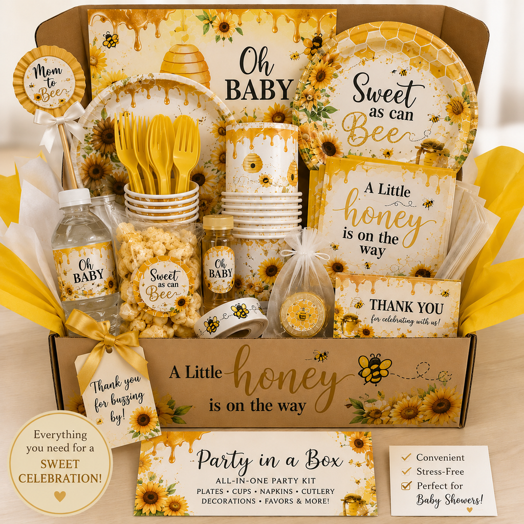 A little honey is on the way party in a box!