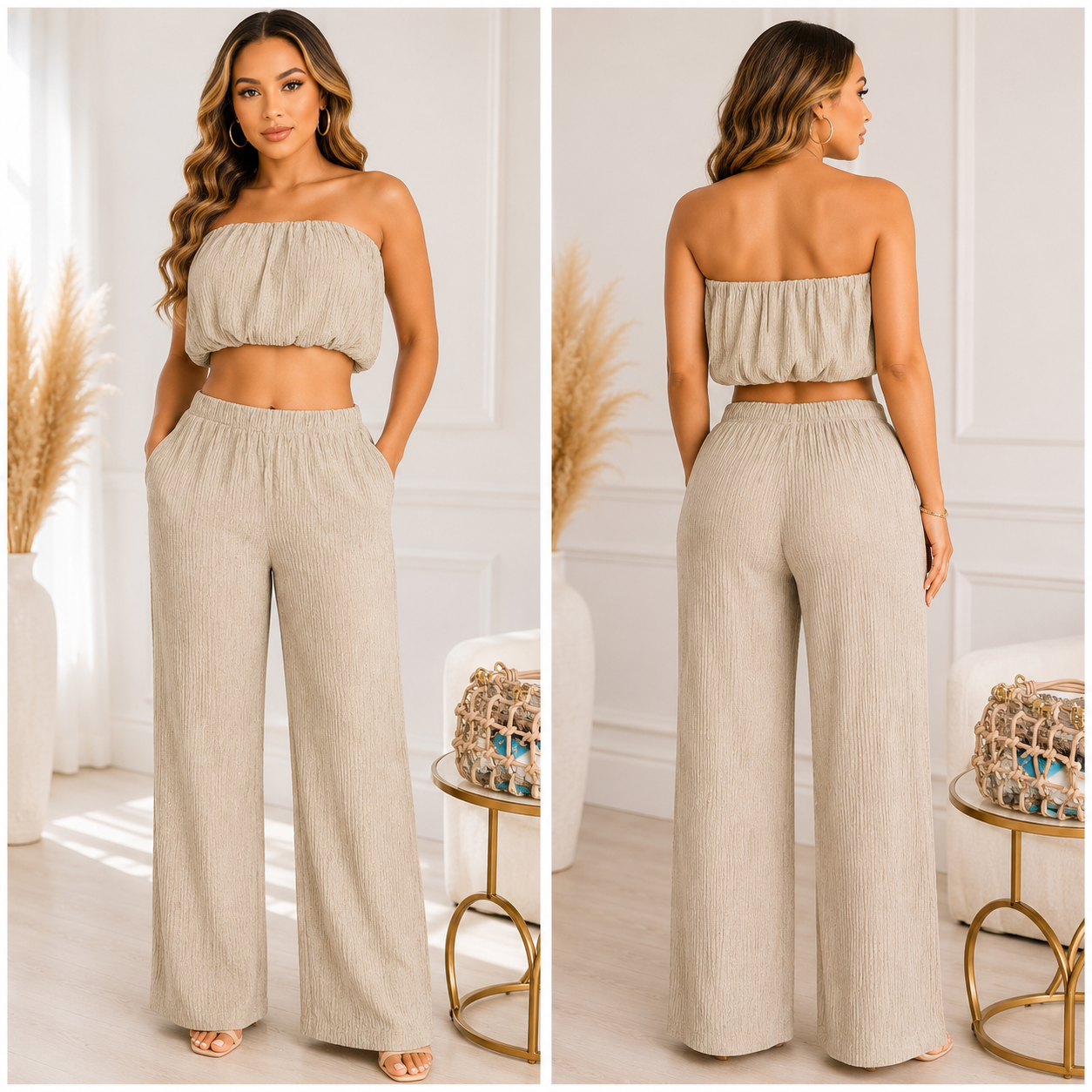 Margot Two-piece Set- Beige