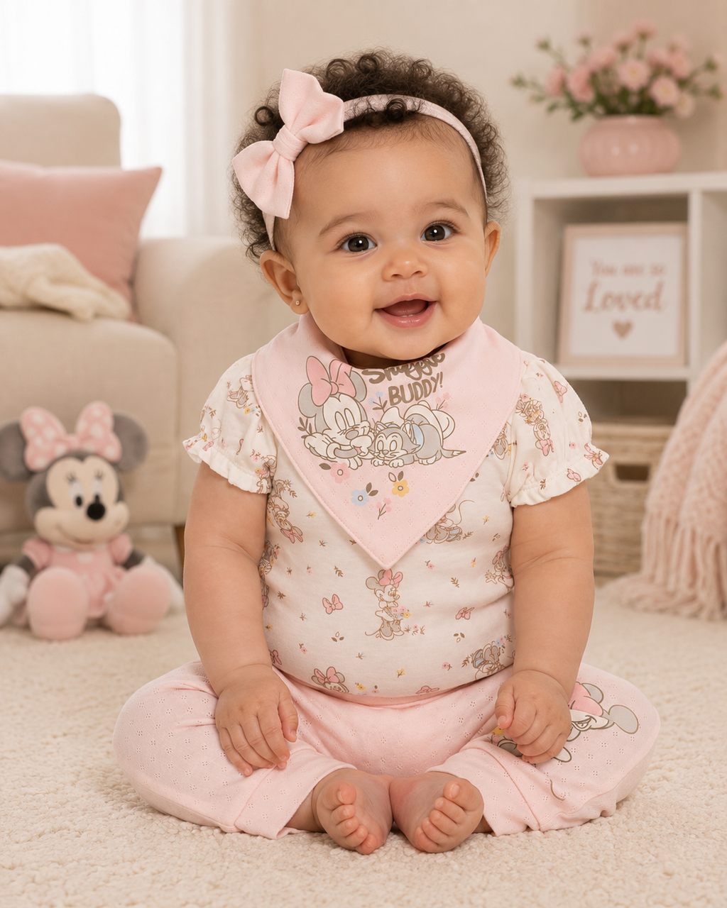 Disney Baby Wishes and Dreams Character Baby Layette Newborn Essentials Gift Set, 4-Piece