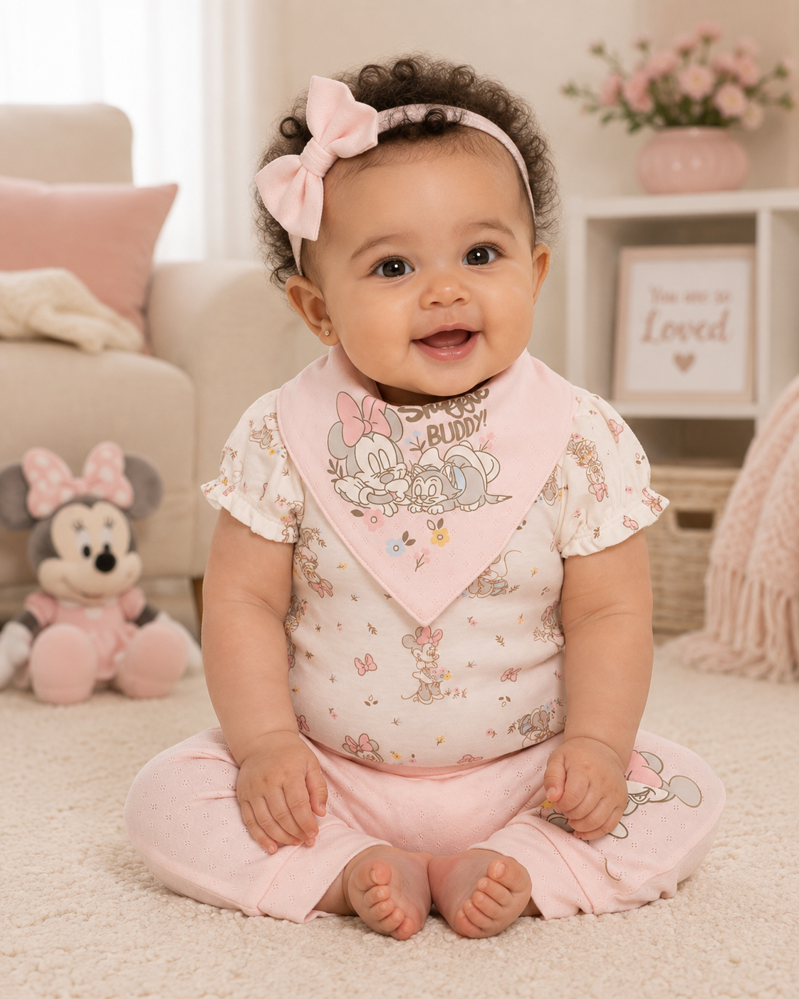 Disney Baby Wishes and Dreams Character Baby Layette Newborn Essentials Gift Set, 4-Piece