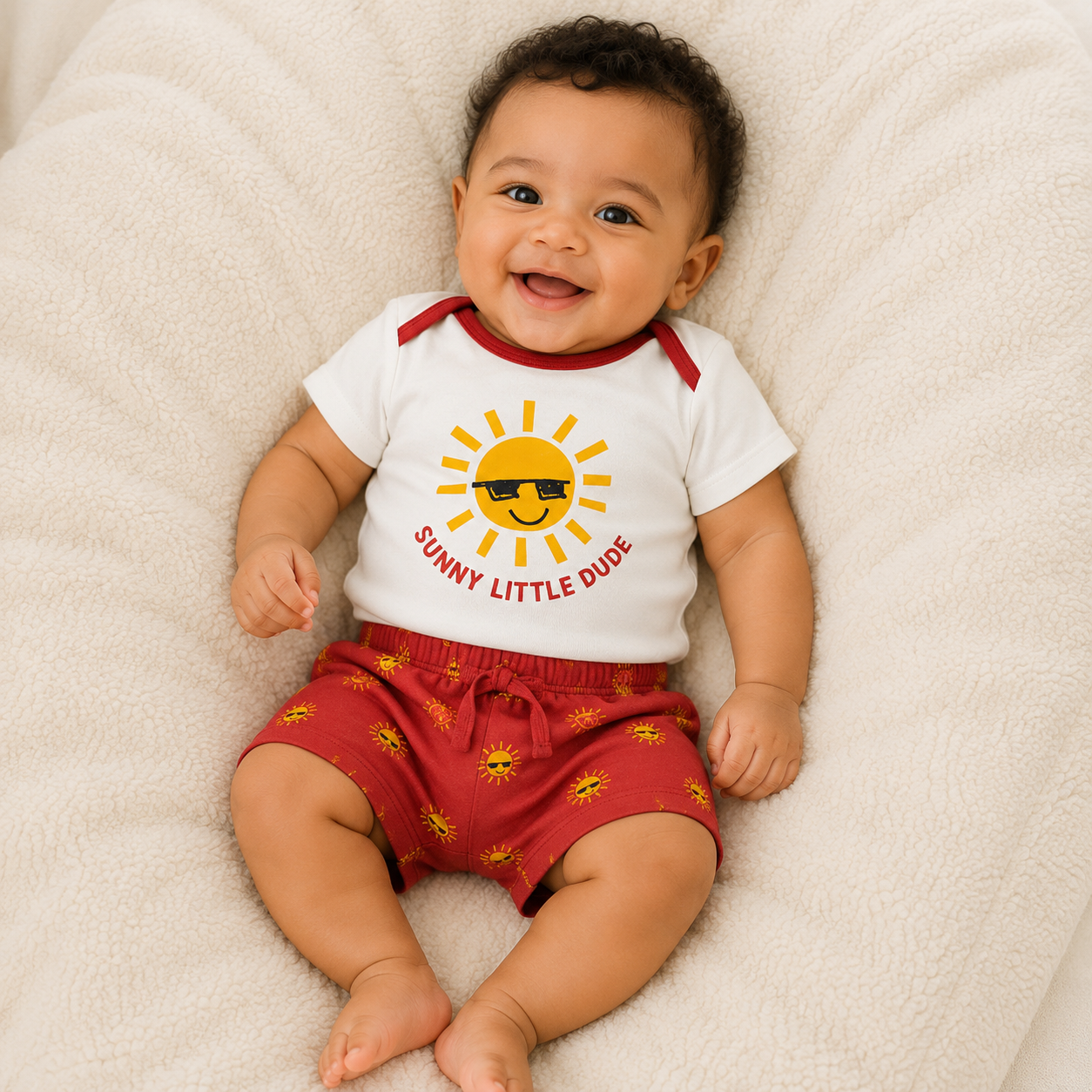 Okie Dokie " Sunny Little Dude" Two-piece Short Set