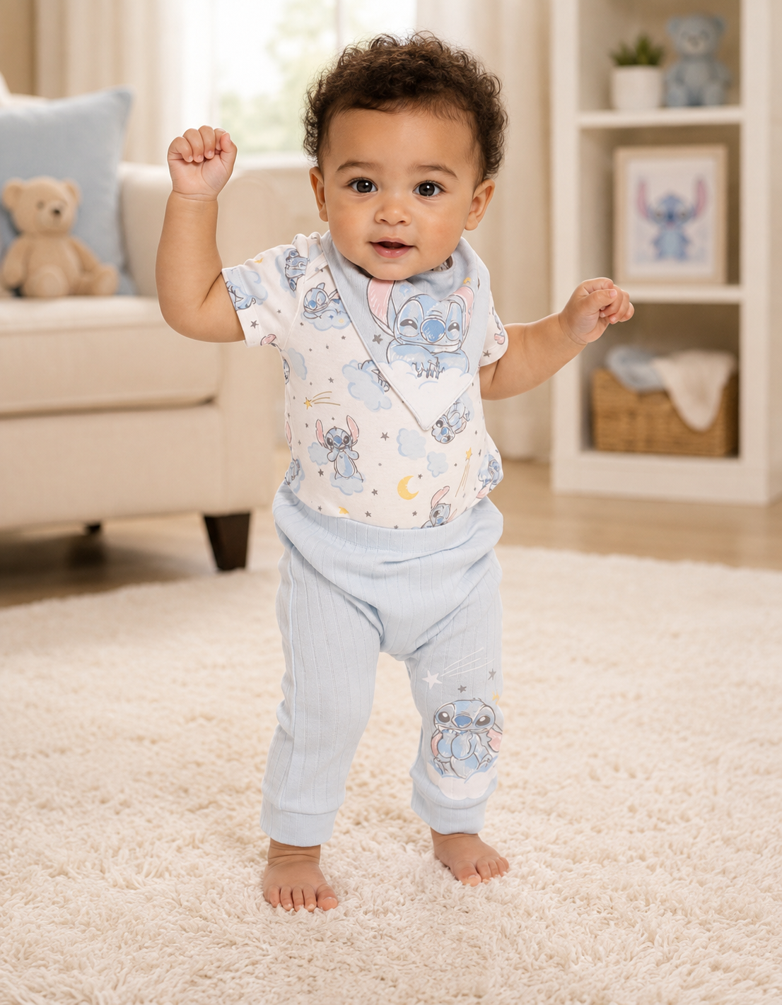 Disney Baby Wishes and Dreams Character Baby Layette Newborn Essentials Gift Set, 4-Piece