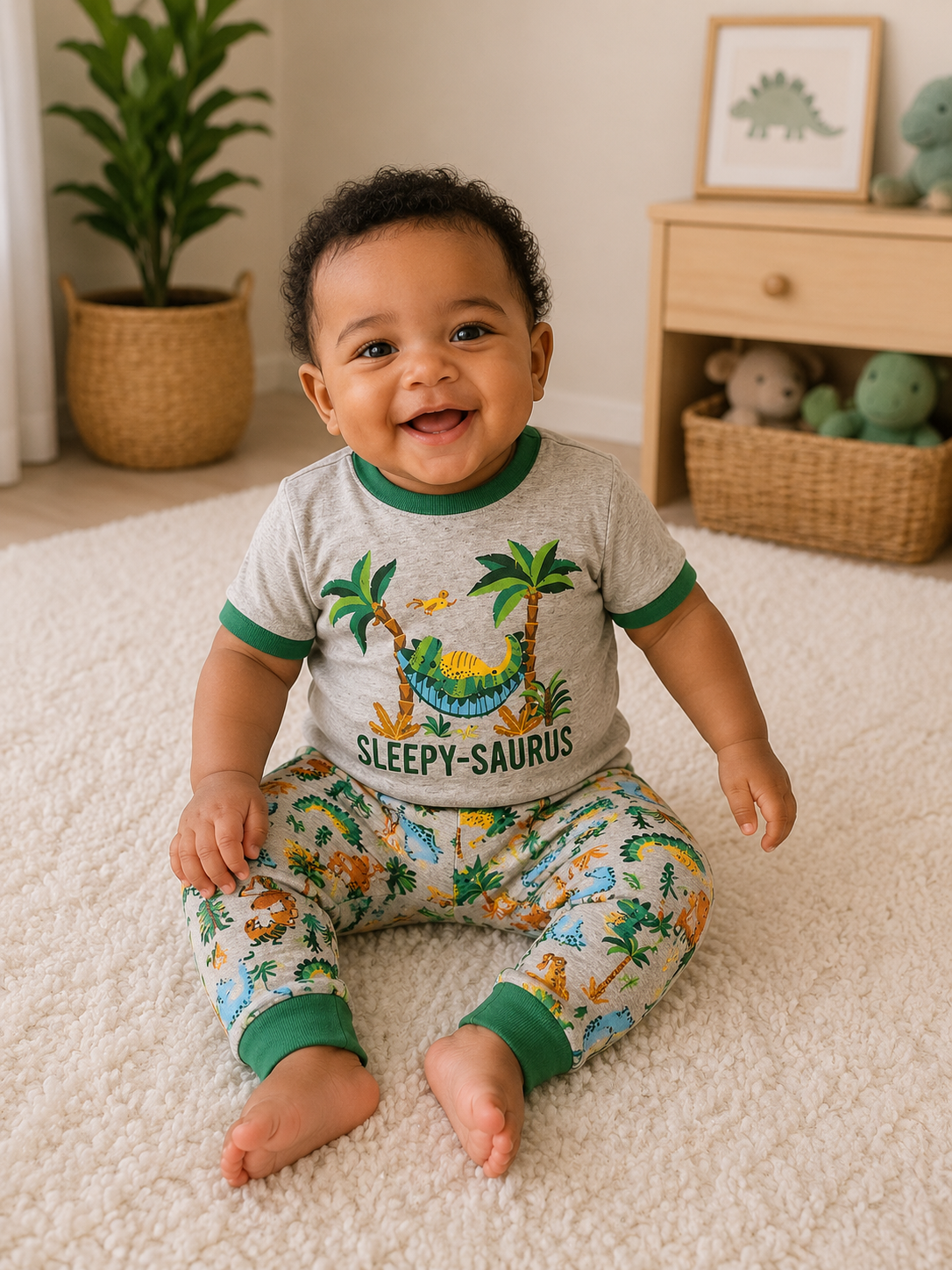Mon Petit sleep boy's sleepy-saurus pj's