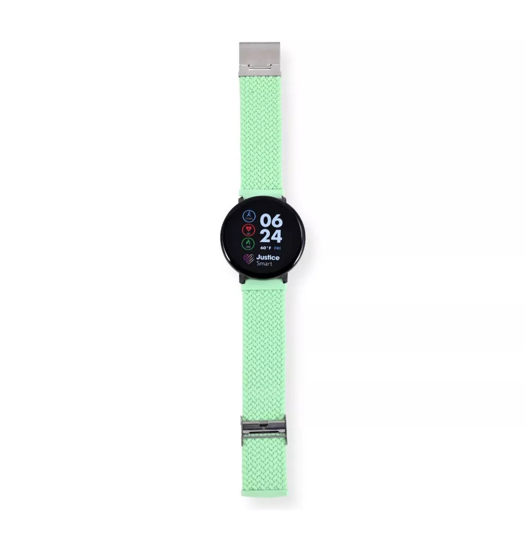 Justice Woven Strap Smart Watch - Mint